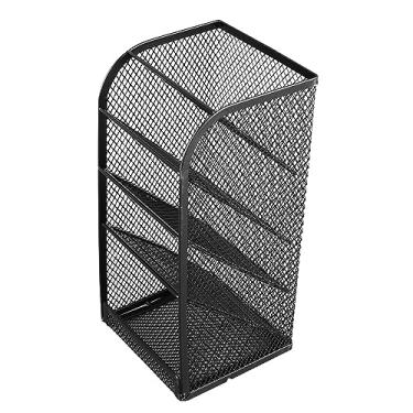 Imagem de GLOGLOW Titulares de Lápis Organizador de Mesa de Mesa de Malha Porta de Caneta, 5 Camadas Organizador de Papelaria de Desktop de Caneta de Metal de 5 Camadas para Materiais de Arte Escola de
