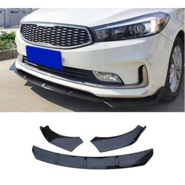 Imagem de Spoiler do para-choque dianteiro do carro modificação do difusor de lábios compatível com capa protetora de para-choque universal acessórios de carro (aparência de carbono)