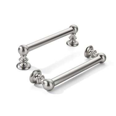 Imagem de khtumeware Pacote com 10 peças de 96 mm (3-3/4 pol.) Gabinete de níquel acetinado escovado central puxa ferragens sólidas para armário de cozinha resistente para gavetas, penteadeira, alça de banheiro