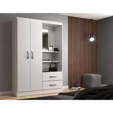 Imagem de Guarda Roupa Capelinha Solteiro 2 Portas 2 Gavetas Premium - Branco Branco