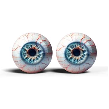 Imagem de Olhos de artesanato de vidro realistas de 2,5 cm, design de íris humana azul e cinza, conjunto de 2 peças, suprimentos para taxidermia e fabricação de bonecas - ONE POLEGADAS 25 mm (271-25)