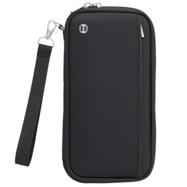 Imagem de WALNEW Porta-passaporte para família de 10 pessoas, carteira com bloqueio de RFID e organizador de documentos, passaportes com zíper, para cartões, cartões de embarque, dinheiro, bilhetes, itens