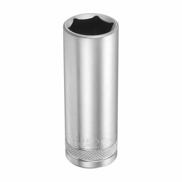 Imagem de HARFINGTON Soquete profundo de 6 pontos 1/5.1 cm Drive 20 mm de profundidade métrica CR-V aço polido niquelado 78 mm / 3,1" ferramenta de soquete sextavado longo para reparo de parafusos de porcas