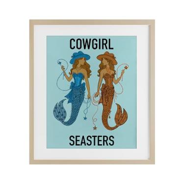 Imagem de Stupell Industries Cowgirl Seasters Sereia Amizade Impressão emoldurada preta sob vidro, design por Amelia Noyes, 21 x 17