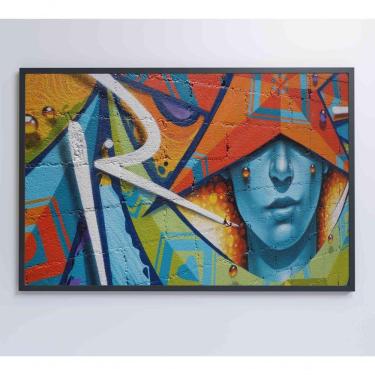 Imagem de Quadro Grafite Parede 90x60 Cm Vidro Impresso