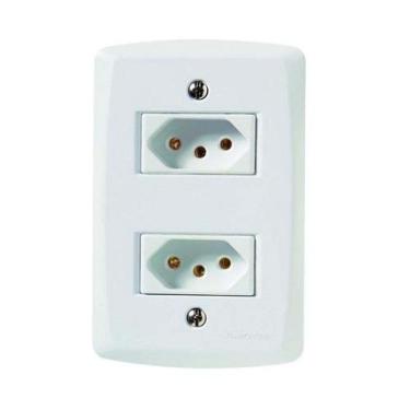 Imagem de Conjunto 2 Tomadas 3p 10a Lux2 Tramontina - Branco - Sistema Modular