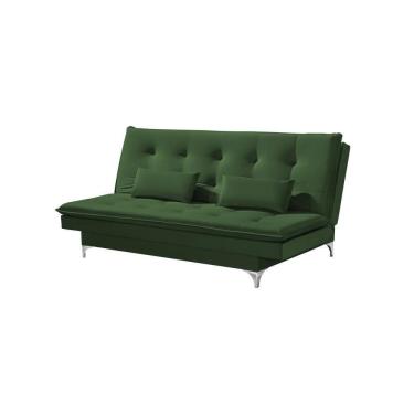 Imagem de Sofá Cama Casal Berlim 190cm Design Moderno Veludo Verde