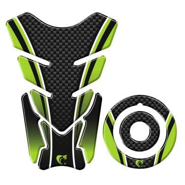 Imagem de Adesivo Protetor Tanque E Bocal Moto Yamaha Carbono Verde