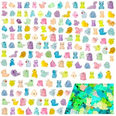 Imagem de 100 peças de caixa cega luminosa mini animais de resina, figuras de animais pequenos em miniatura podem esconder, adequado para caixa cega decorada no país das maravilhas e acessórios de jardim de