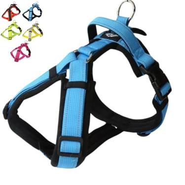 Imagem de 【Hakusan】 Série Zero Harness Mesh, Peitoral para Cachorros, Acolchoado, Ajustável, Design Sem Puxar, Segurança, Marca Japonesa, Cachorro Grande, (Mesh/Preto × Turquesa, GG)