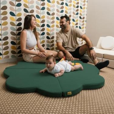Imagem de Tatame Infantil Flowerpad – Tapete Infantil em Tecido Macio e Acolchoado com Design Modular - Little Duck (Verde)