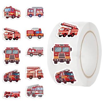 Imagem de Fire Truck Stickers-500 PCS Cute & Fashionable Multi-Use Cat Decals for Laptop,Water Bottle,Journal,Phone Case - Perfect for Students,Reward Sticker,Office Workers