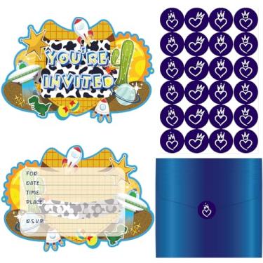 Imagem de 20 Pcs Cartoon Story party Invitation Cards, Story Party Invitation Cards For Boys Girls Cartoon Birthday Party Invitations With Sticker Labels 20 Envelope Gifts For Kid