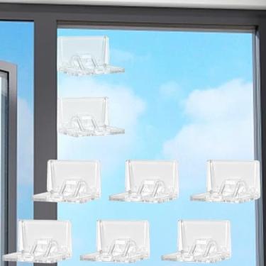 Imagem de 8 peças de fechadura de porta de vidro deslizante, trava de segurança à prova de crianças, travas de janela de segurança para crianças para segurança infantil, sem instalação de broca, para janelas