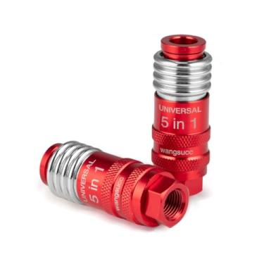 Imagem de Acoplador de conexão industrial rápida universal 5 em 1 Conexões de mangueira de ar tamanho do corpo de 1/10.2 cm 5 em 1 encaixe de acessórios de compressor de ar de conexão rápida (2 peças)