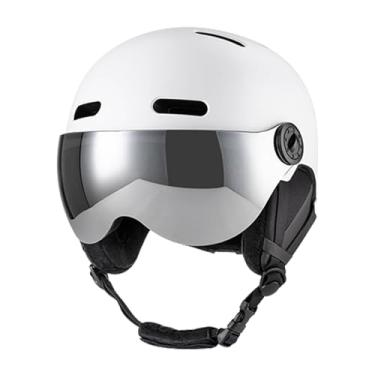 Imagem de Luocute Capacete de Esqui, Capacete de Snowboard Com óculos EPS Liner 12 Aberturas Almofadas de Ouvido Com Forro Removível, Com Viseira Removível, para (Circunferência da cabeça M 55 58CM)
