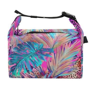 Imagem de STAYTOP Lancheira de folhas coloridas com fivela de alça, lancheira isolada para meninos e meninas, lancheira térmica para trabalho escolar