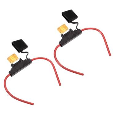 Imagem de DMiotech 2 peças porta-fusíveis em linha DC 32V 8 AWG à prova d'água 40A para automotivo, marinho, caminhão, motocicleta laranja