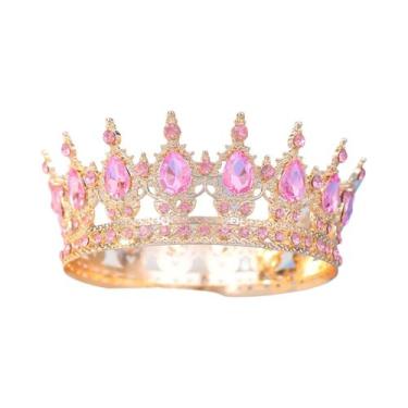 Imagem de Tiara Redonda De Strass Para Noivas, Mulheres, Rainhas, Princesas E Me