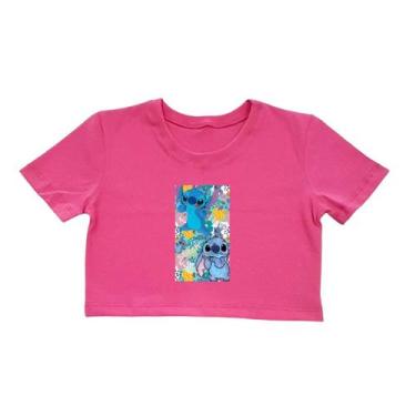 Imagem de Blusa Camisa Cropped Blusinha Infantil Menina Malha Algodão Manga Curt