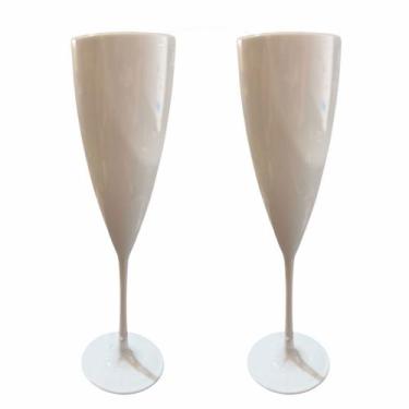 Imagem de Kit 15 Taças Branca para champanhe de acrílico 180ml festa - 000027333