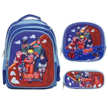 Imagem de Kit Mochila Infantil Masculina Naruto Costas Envio Imediato - Toys 2U