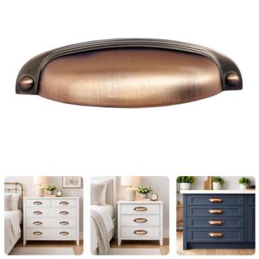 Imagem de Puxador Meia Lua 96mm Concha Cobre Escovado Fosco Móveis Planejados Ar