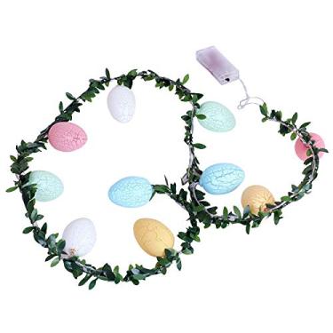 Imagem de Luz de fita em forma ovo Páscoa com 20 LEDs 2 6m operada por bateria Luzes mágicas para quarto Festa Interior Casamento Festival Decoração árvore deco