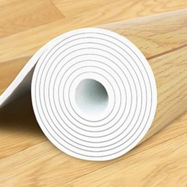 Imagem de Rolo de Piso Vinílico à Prova D'Água e Piso Laminado Antiderrapante para Banheiro, Sala de Estar e Aluguel - Inclui Adesivos de Piso, Grãos de Madeira e Azulejos(Wood grain,6.5X16.4FT)