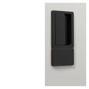 Imagem de PXNQMTJM Fechadura de porta embutida fechadura plana silenciosa sem alça dupla face fechadura invisível magnética para quarto sem chave (preto fosco)