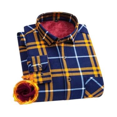 Imagem de Camisa Masculina plus Size De Manga Longa Grossa E Quente 7XL 8XL, Fle