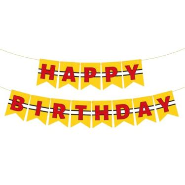 Imagem de Faixa de Aniversário com Cachorrinho Fofo Desenho Animado, 3m Pré-Montada Amarela Linha Preta Decoração Festa com Tema de Desenho Animado para Aniversário Infantil