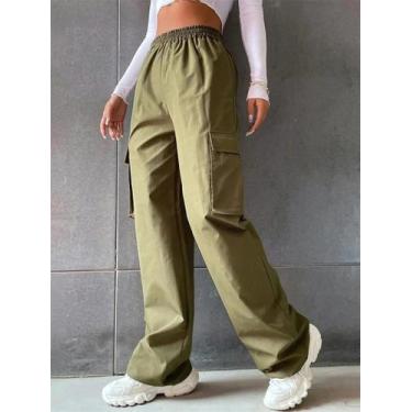 Imagem de Calças Cargo Femininas Oversized De Cintura Alta, Estilo Vintage, Stre