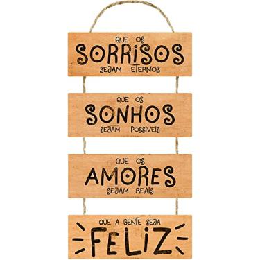 Imagem de PLACA DECORATIVA EM MDF - QUE OS SORRISOS... - 29x65cm