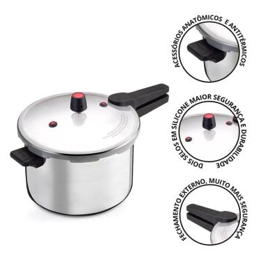 Imagem de Panela de Pressão Fechamento Externo Capacidade 10 Litros