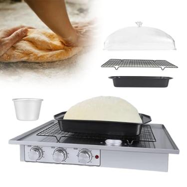 Imagem de ZDJZMGZ Caixa à prova de massa com aquecedor, máquina de fermentação de pão, material de aço inoxidável, ajuste de umidade/temperatura/tempo, usada para assar, impermeabilizar massa, fermentação de