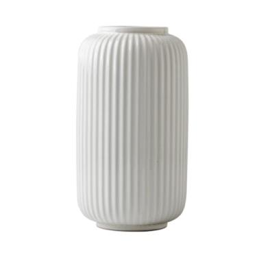 Imagem de Vaso de cerâmica branco em relevo, decoração de sala de estar, vaso de flores, vasos de flores elegantes e simples