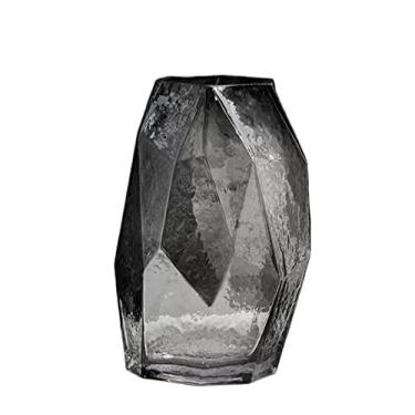 Imagem de Vaso decorativo simples vaso geométrico de vidro quarto sala de estar corredor decoração de mesa de chá flores cultura aquática flores secas arranjo de flores decoração vaso de flores (tamanho