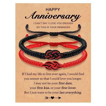 Imagem de SKIRIFLA Pulseiras combinando para casais, namorado, namorada, meu amor, alma gêmea, aniversário, para ele e ela, Sem pedras preciosas