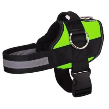 Imagem de Peitoral para cães Joyride Basic Essential 1.0 – Colete para cães pequenos, médios e grandes, sem puxão, com 3 anéis laterais para colocação de coleira, ajustável para treinamento (brilho verde, PP)