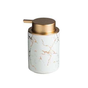 Imagem de Lindo dispensador de sabão de cerâmica moderno frascos de loção para pia de cozinha banheiro balcão decoração de banheiro (branco)