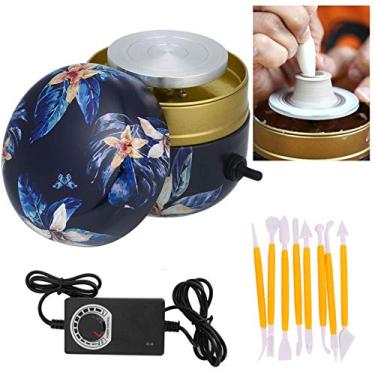 Imagem de Máquina de roda elétrica de cerâmica, faça-você-mesmo, ferramenta de moldagem de arte de cerâmica, mini máquina de roda de cerâmica elétrica com ponta de dedo silenciosa