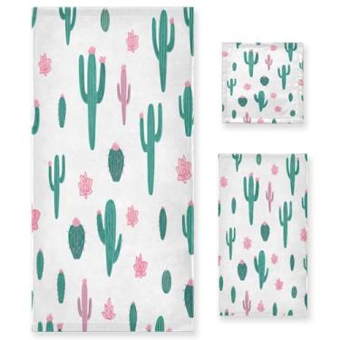 Imagem de xigua Conjunto de toalhas de banheiro de plantas suculentas toalha de banho macia absorvente de 3 peças toalha de mão toalhas decorativas para banheiro, academia, hotel, praia, piscina