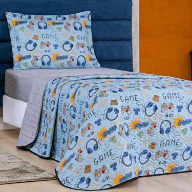 Imagem de Colcha Solteiro Infantil 2 Peças Games