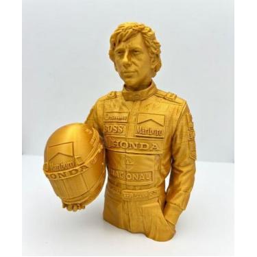 Imagem de Estatua Ayrton Senna Decorativa 3D Cor:Preto - Hyper3d, Preto