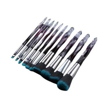 Imagem de Conjunto De Pincéis De Maquiagem Sintéticos Roxos Profissionais Para B