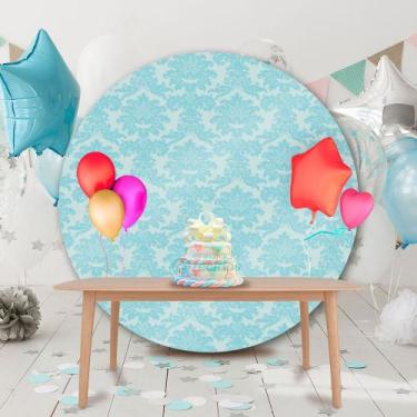 Imagem de Painel Redondo em Jacquard Azul e Prata Frozen Medalhão - Jacquard Tra