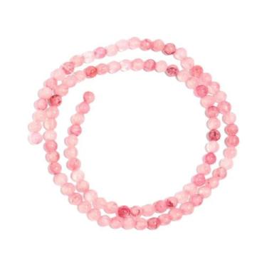 Imagem de Contas De Pedra De Jade Persa Natural Rosa, 1 Fio, Para Fabricação De 