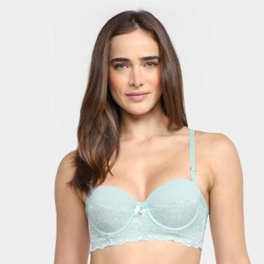 Imagem de Sutiã Trifil Com Bojo Meia Taça Renda, GG, Verde