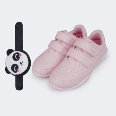 Imagem de Tênis Escolar Infantil Pampili Honey Calce Fácil Rosa Glace - Vem com Pulseira Porta Moedas!-Feminino